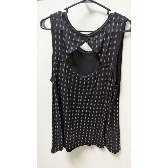 Old Navy Black Printed Keyhole Back Tank - Picture 2 of 2